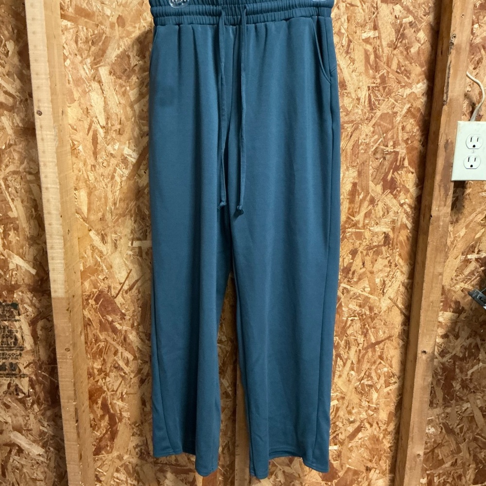 Maurices Teal Wide-Leg Drawstring Joggers - Picture 3 of 5